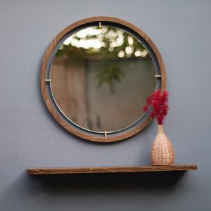 معرفی آینه گرد چوبی